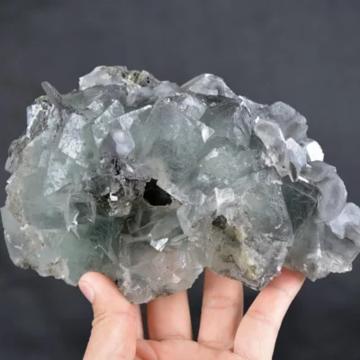 Big Cube Fluorite With Calcite Crystals