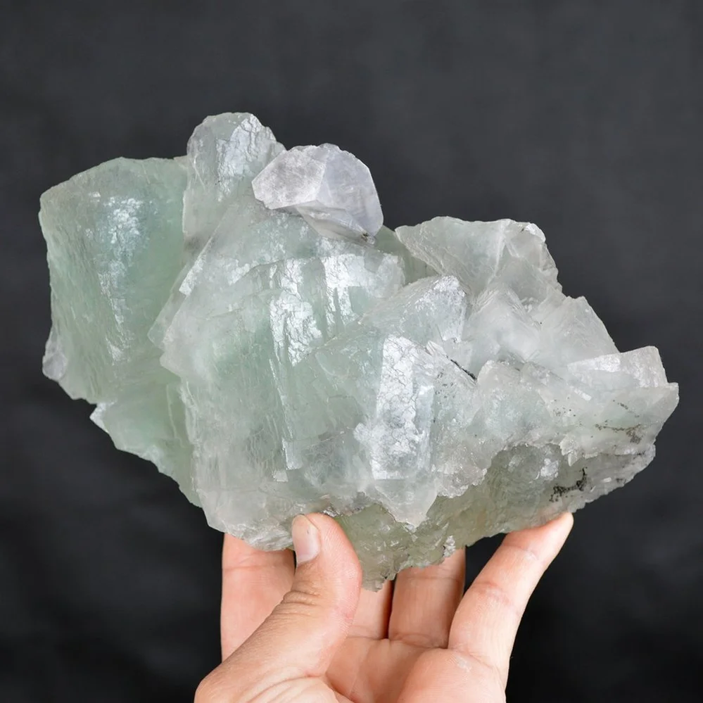 Big Cube Fluorite With Calcite Crystals - Image 4