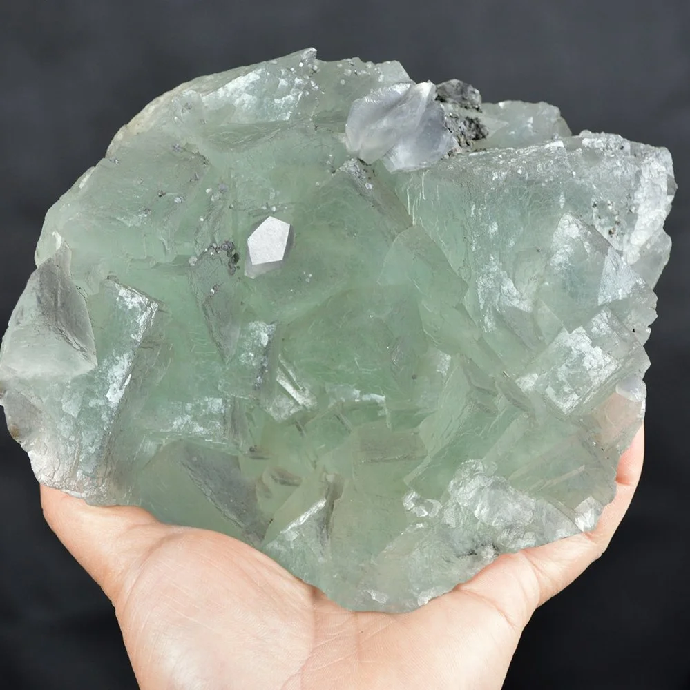 Big Cube Fluorite With Calcite Crystals - Image 3