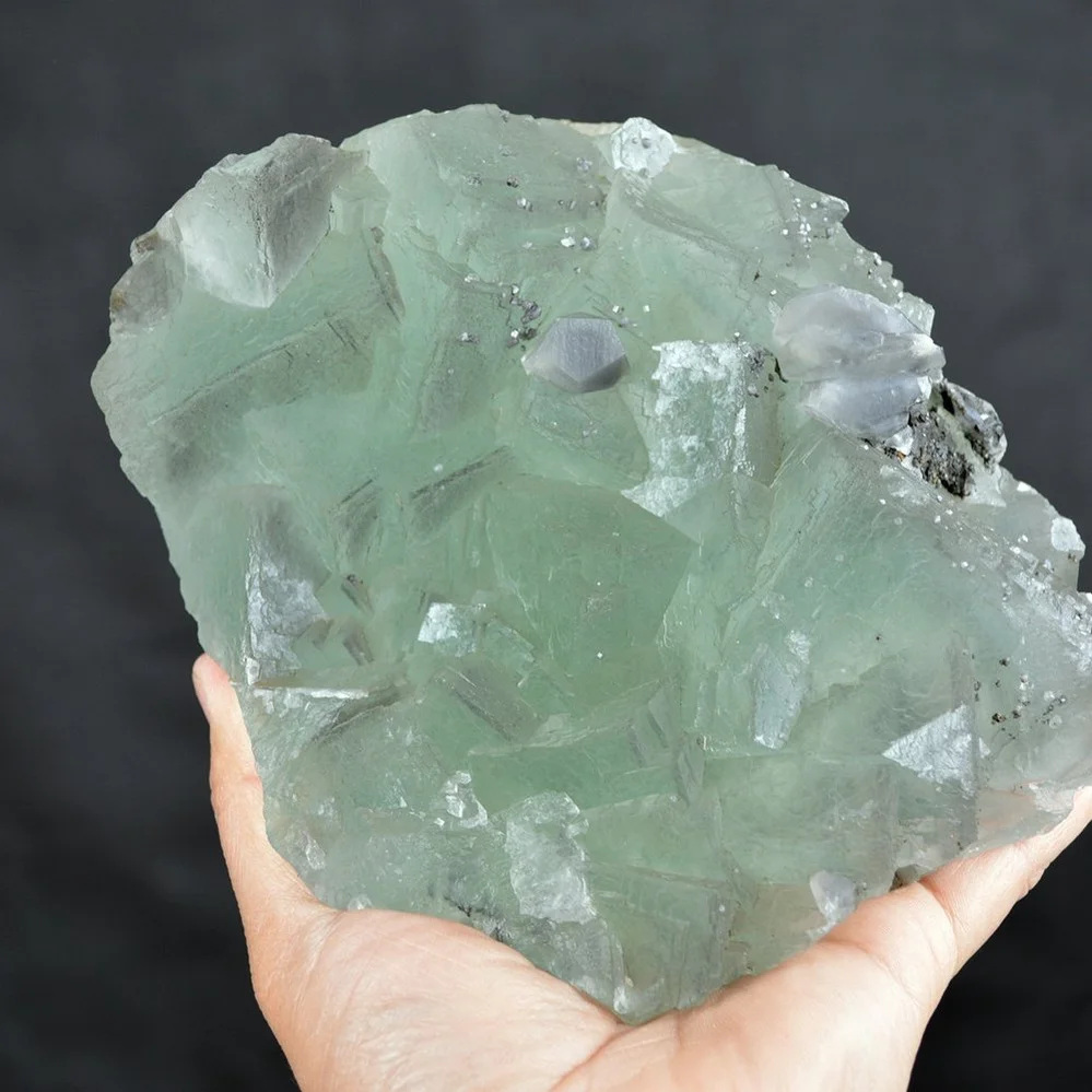 Big Cube Fluorite With Calcite Crystals - Image 5