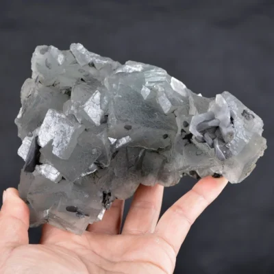 Big Cube Fluorite With Calcite Crystals