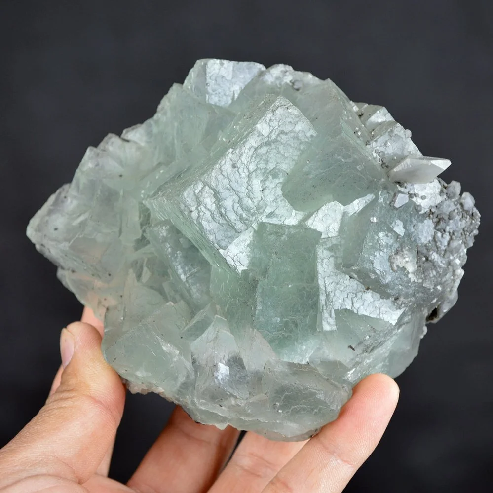 Big Cube Fluorite With Calcite Crystals - Image 4