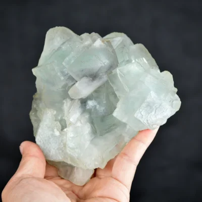Big Cube Fluorite With Calcite Crystals