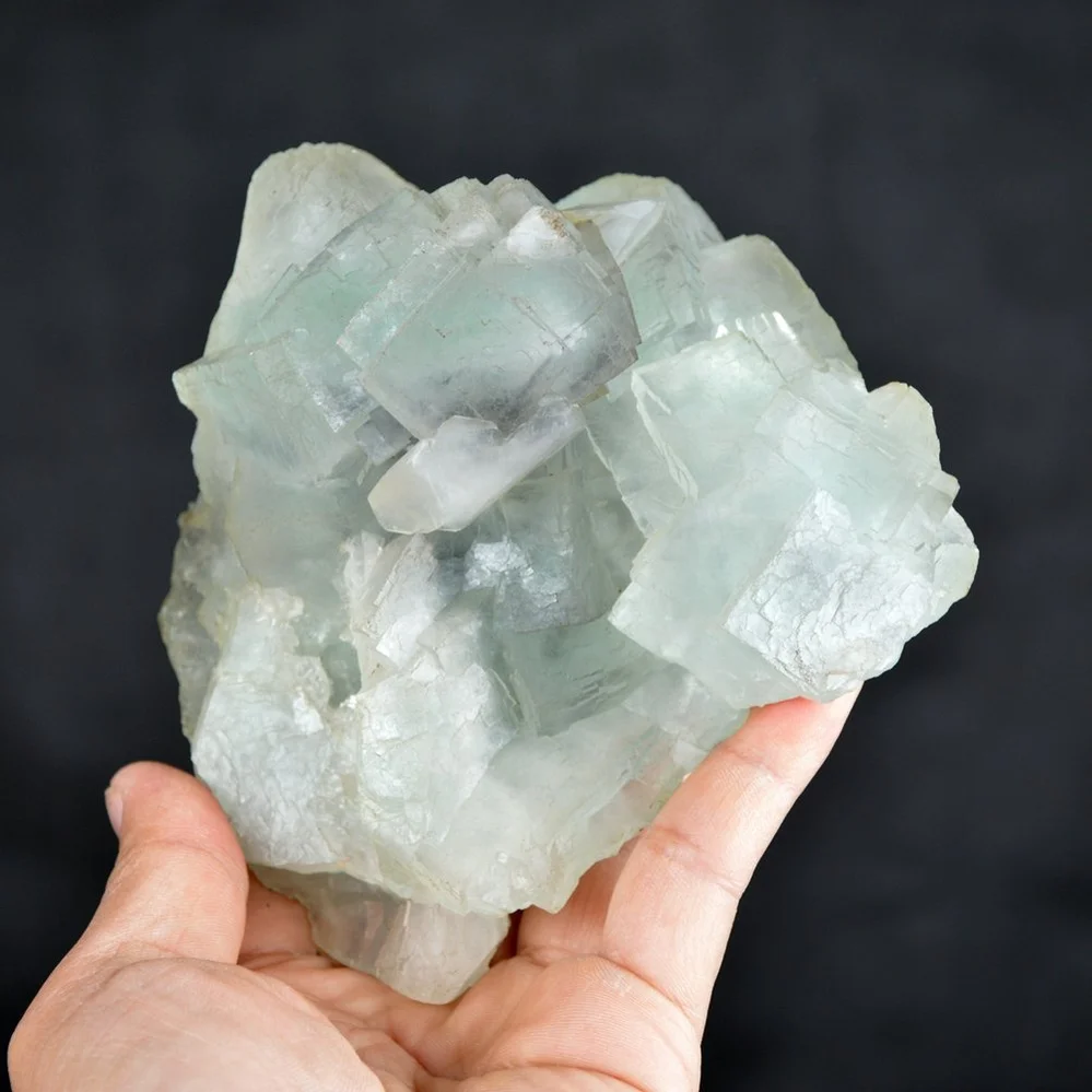 Big Cube Fluorite With Calcite Crystals