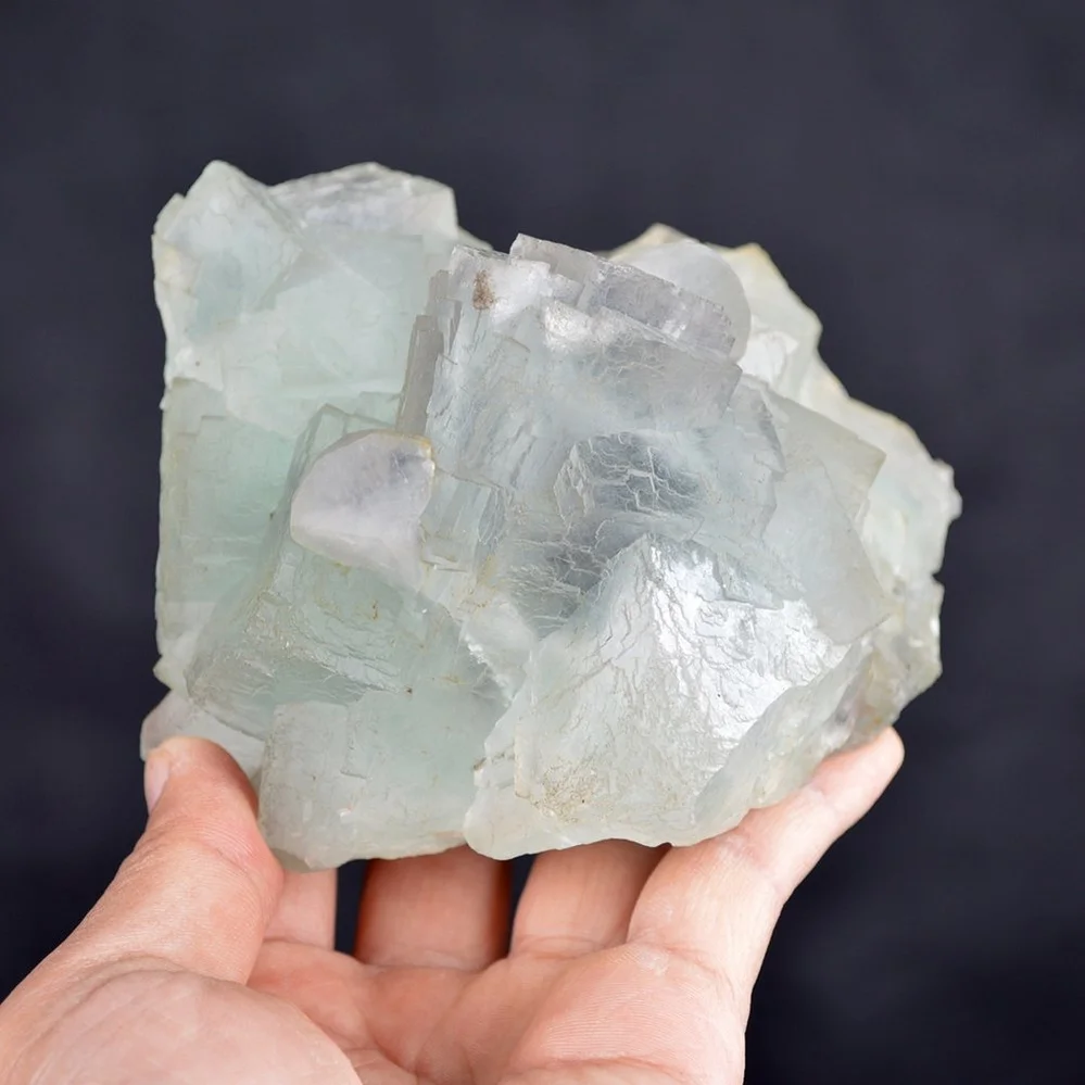 Big Cube Fluorite With Calcite Crystals - Image 3