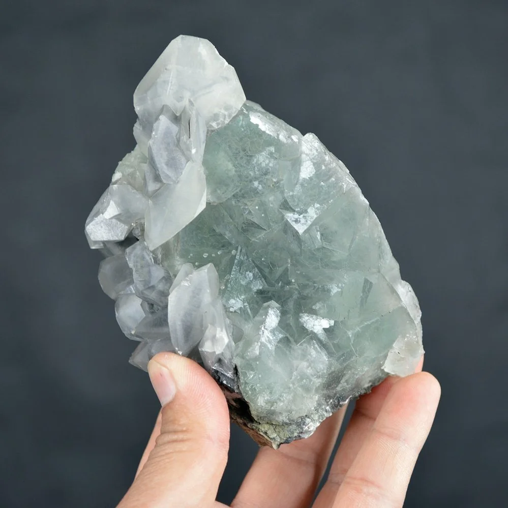 Big Cube Fluorite With Calcite Crystals - Image 2