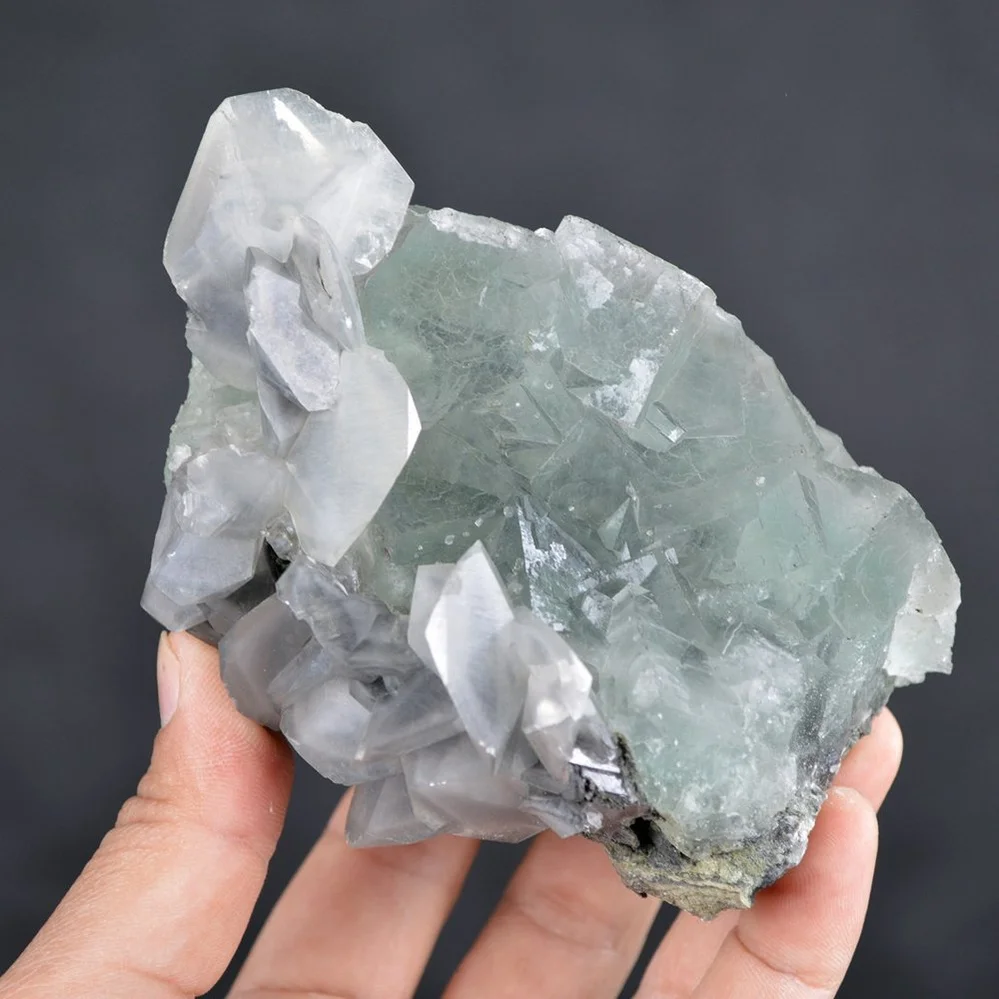 Big Cube Fluorite With Calcite Crystals - Image 5