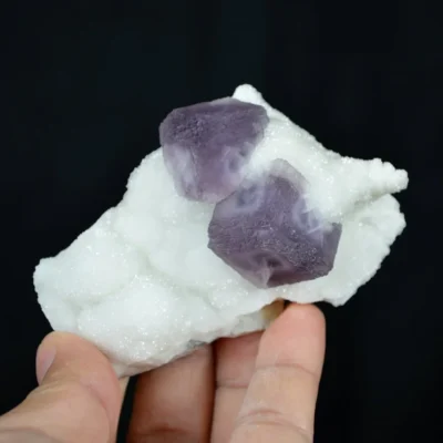 Deep Purple Cube Phantom Fluorite On Quartz Crystals
