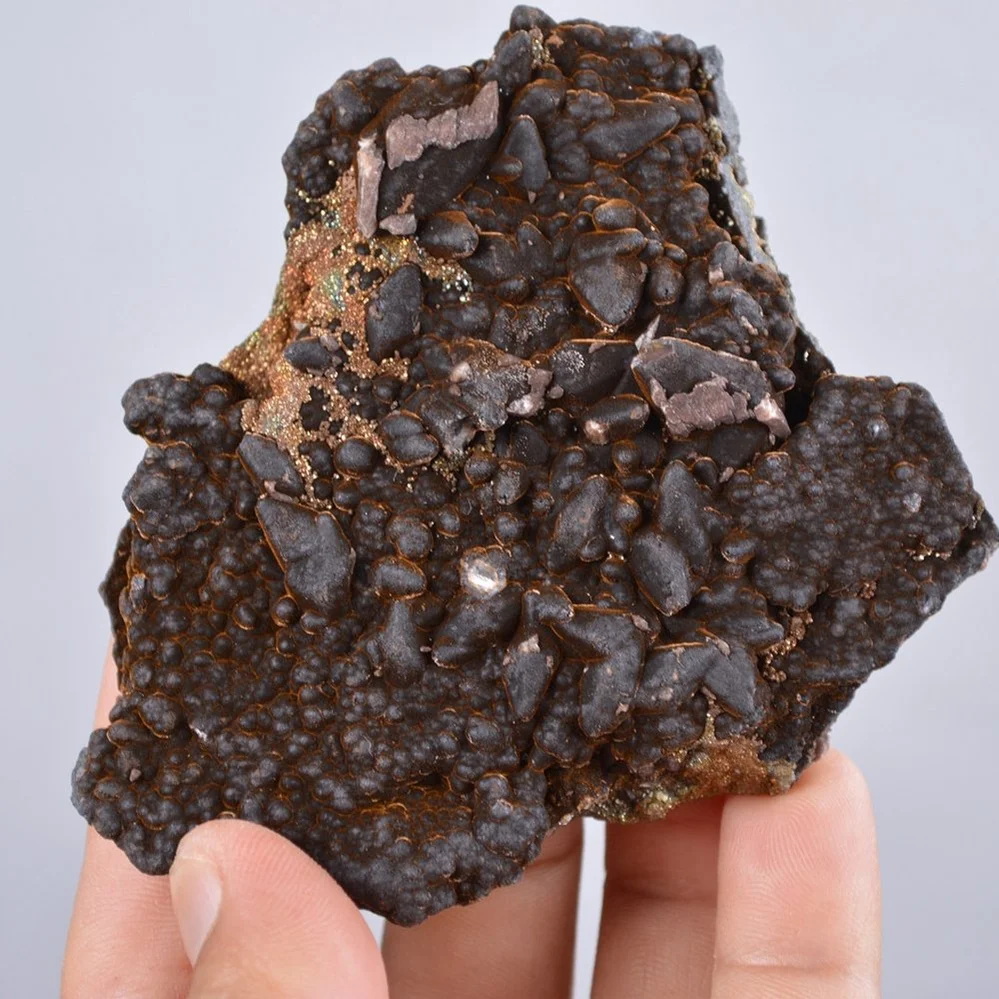 Pyrite Embed In Botryoidal Goethite And Calcite Cluster Crystals - Image 5