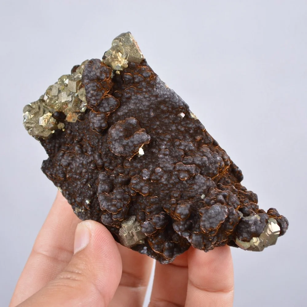 Pyrite Embed In Botryoidal Goethite And Calcite Cluster Crystals - Image 5