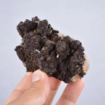 Pyrite Embed In Botryoidal Goethite And Calcite Cluster Crystals