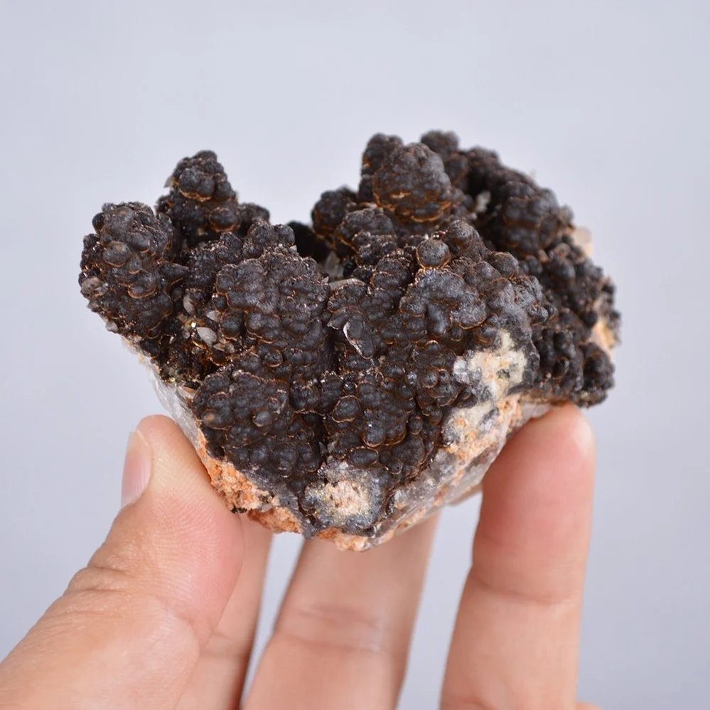 Pyrite Embed In Botryoidal Goethite And Calcite Cluster Crystals - Image 5