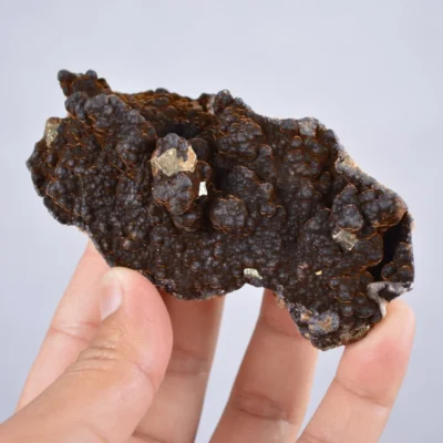 Pyrite Embed In Botryoidal Goethite And Calcite Cluster Crystals