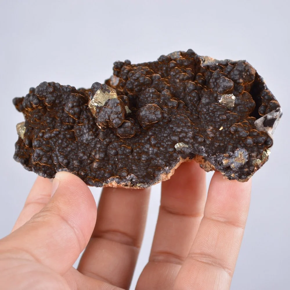 Pyrite Embed In Botryoidal Goethite And Calcite Cluster Crystals - Image 4