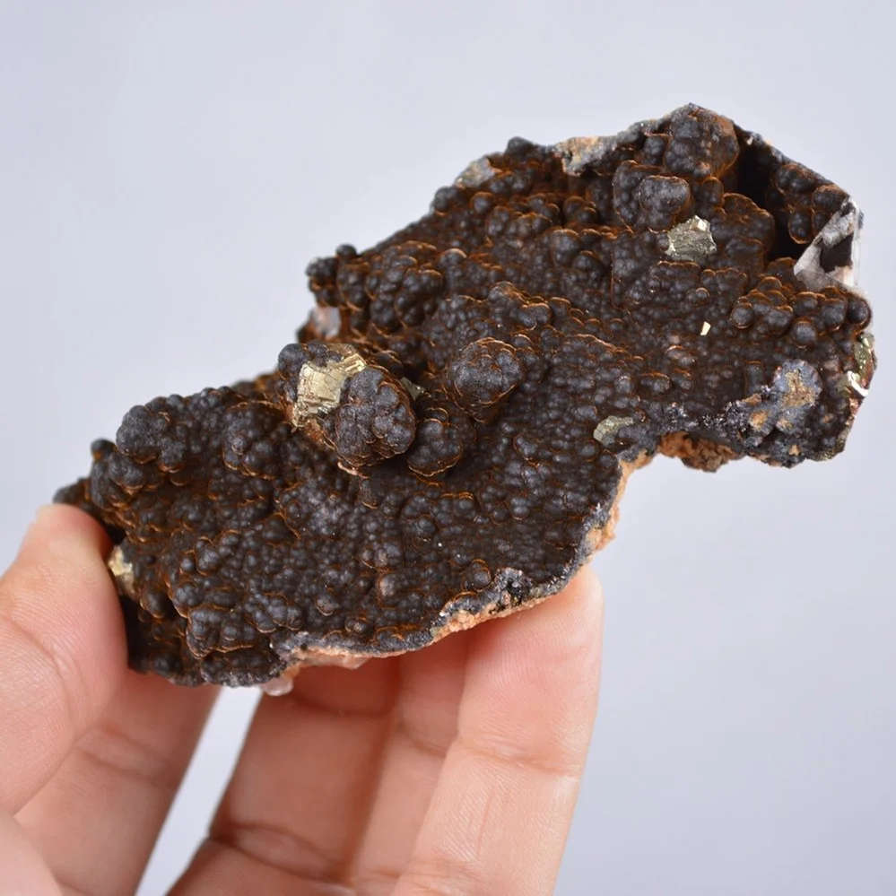 Pyrite Embed In Botryoidal Goethite And Calcite Cluster Crystals - Image 5