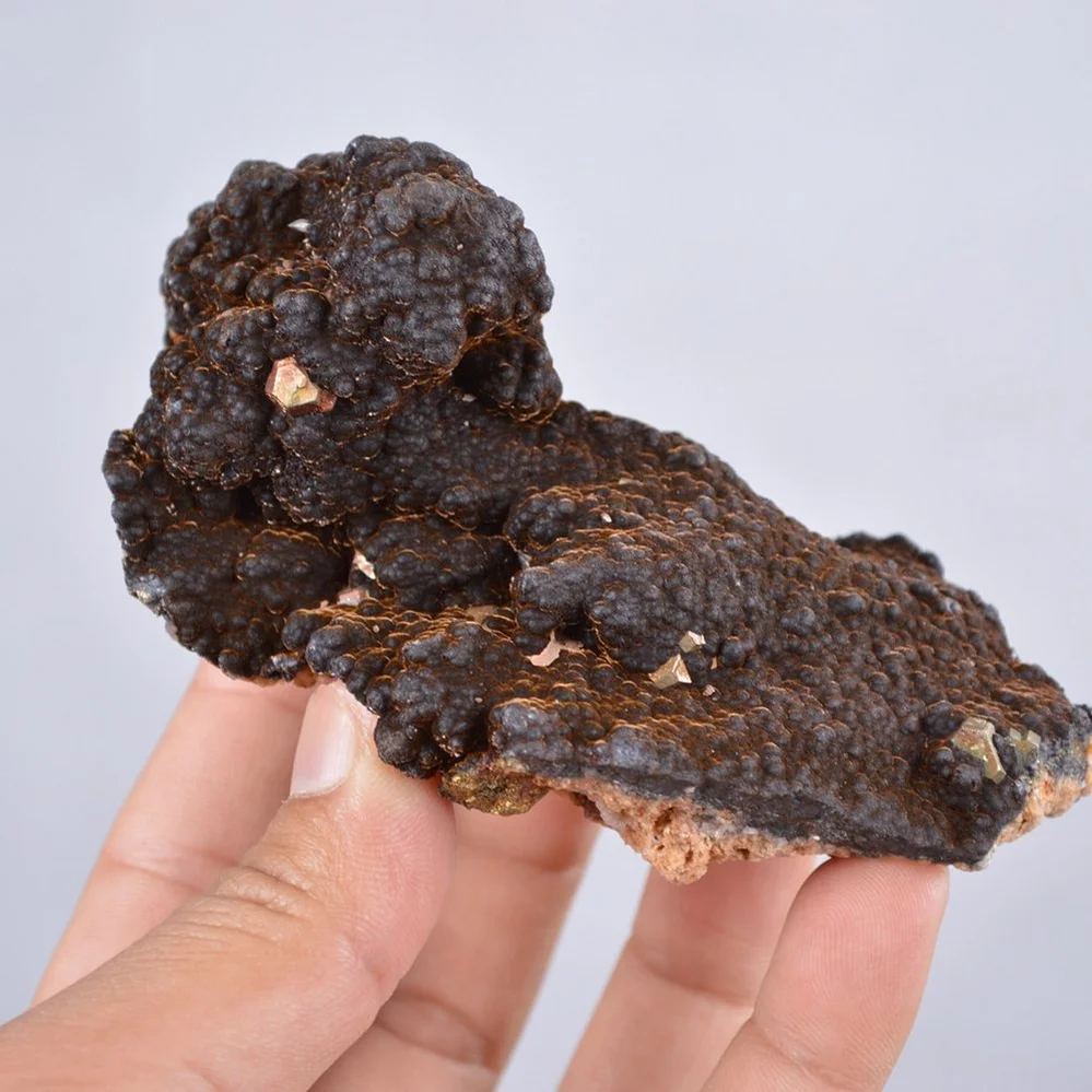 Pyrite Embed In Botryoidal Goethite And Calcite Cluster Crystals - Image 2