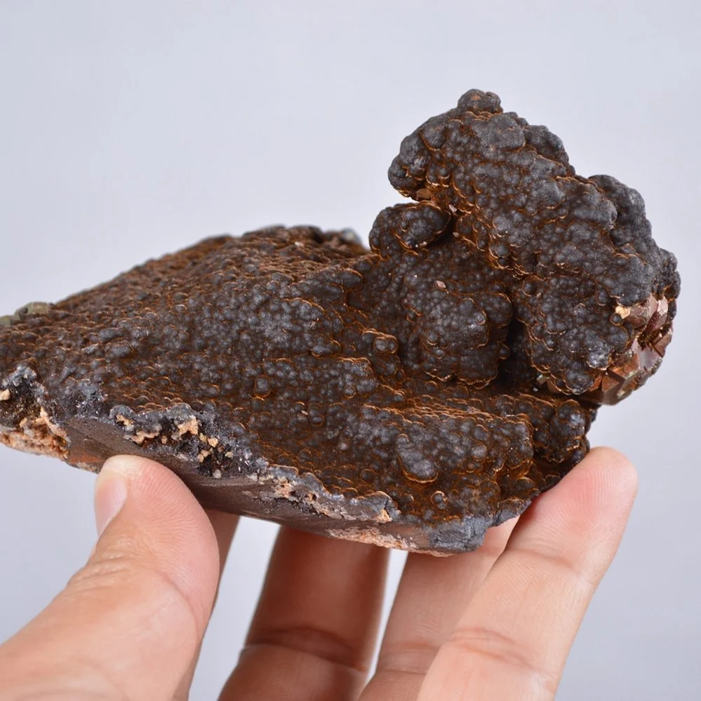 Pyrite Embed In Botryoidal Goethite And Calcite Cluster Crystals - Image 3