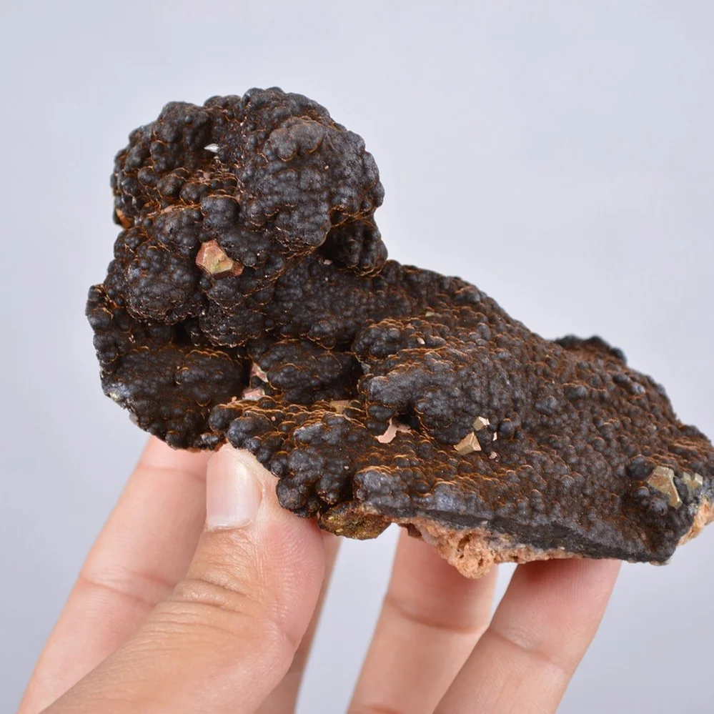 Pyrite Embed In Botryoidal Goethite And Calcite Cluster Crystals - Image 4