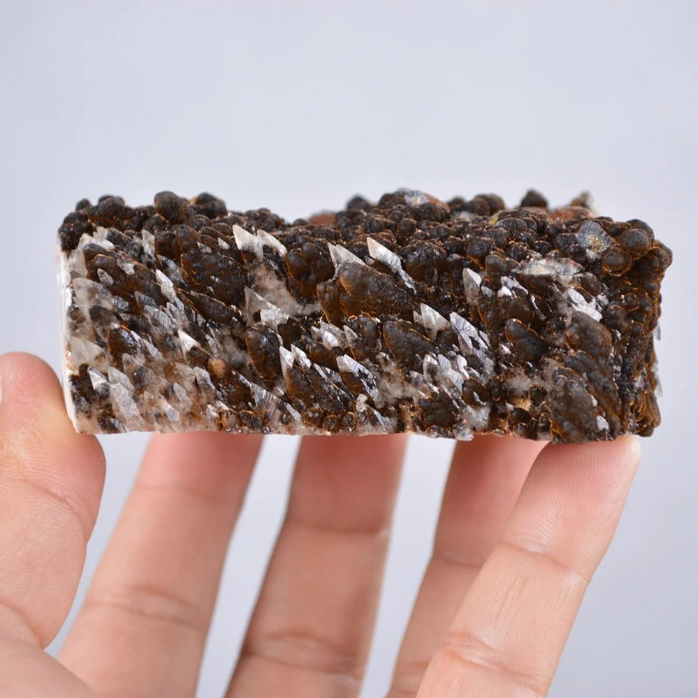 Pyrite Embed In Botryoidal Goethite And Calcite Cluster Crystals - Image 2