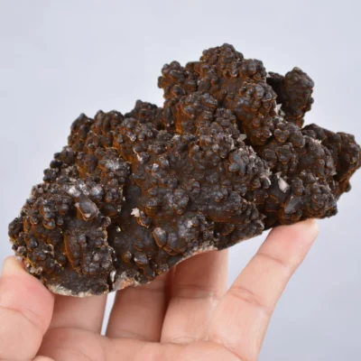 Pyrite Embed In Botryoidal Goethite And Calcite Cluster Crystals