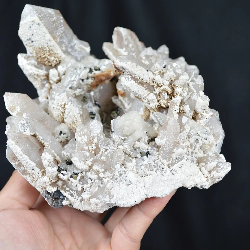 Hubeite Chalcopyrite, Witherite On Quartz Crystals - Image 2