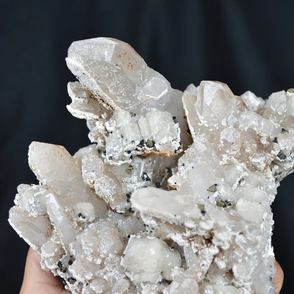 Hubeite Chalcopyrite, Witherite On Quartz Crystals - Image 3