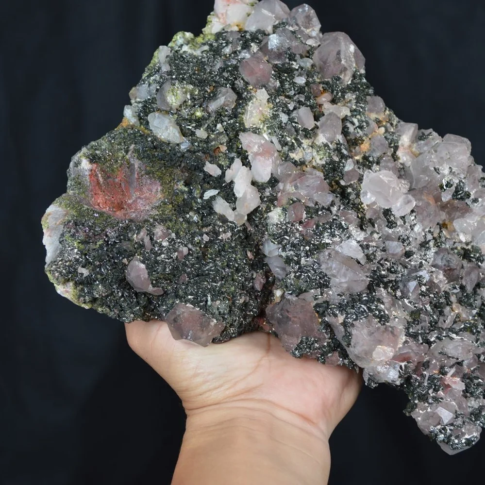 Top Epidote Into Quartz Crystals Cluster - Image 2