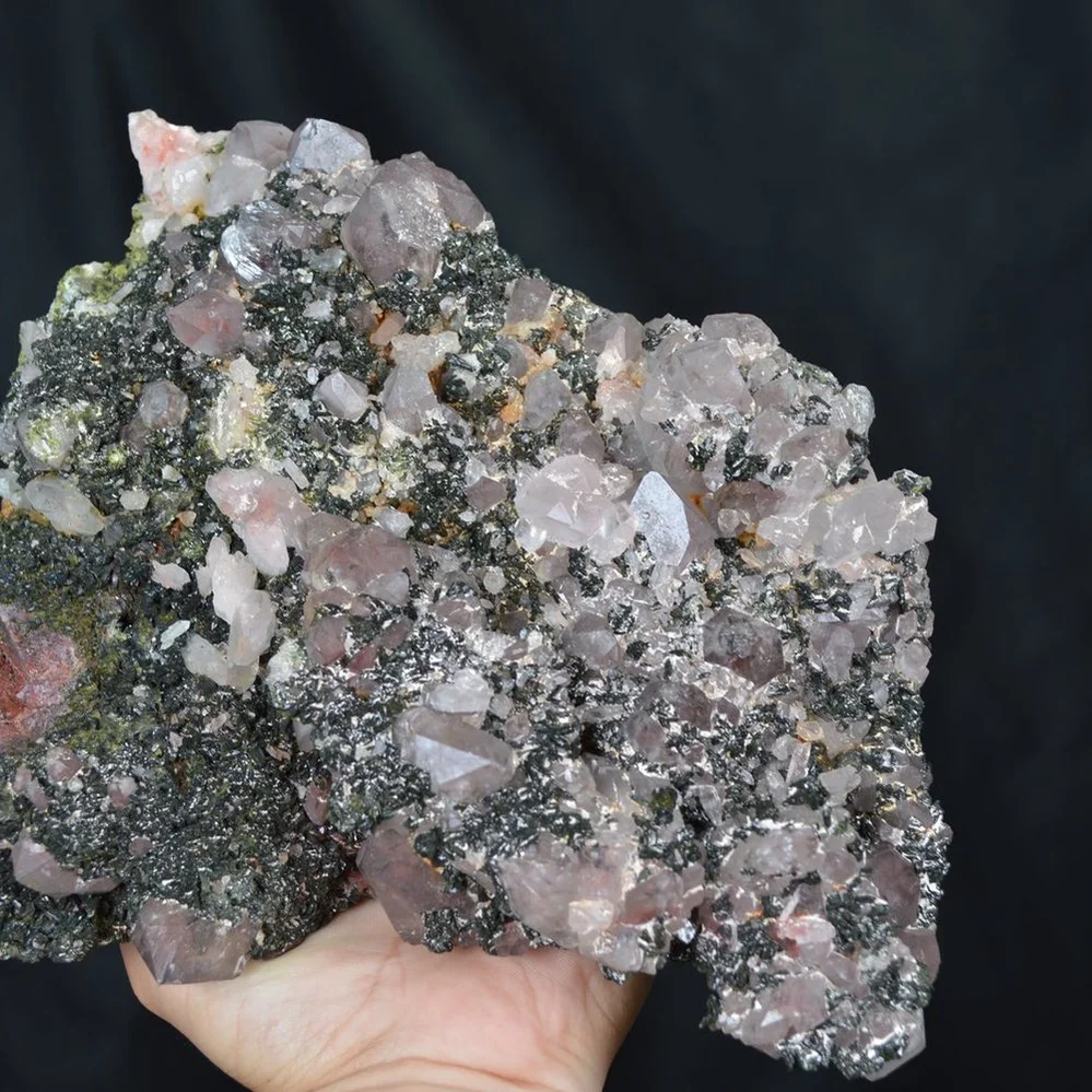Top Epidote Into Quartz Crystals Cluster - Image 3