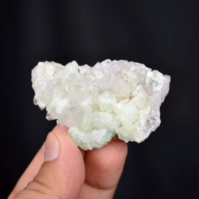Prehnite With Babingtonite And Quartz Crystals