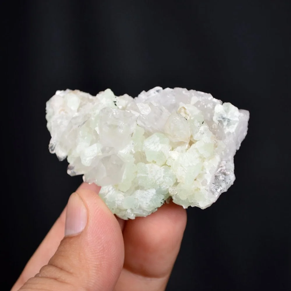 Prehnite With Babingtonite And Quartz Crystals