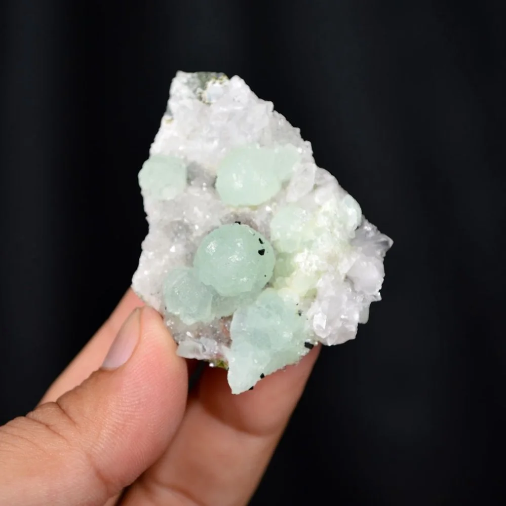 Prehnite With Babingtonite And Quartz Crystals - Image 2