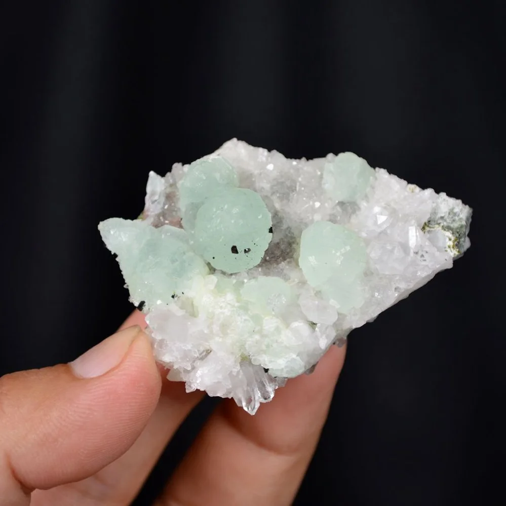 Prehnite With Babingtonite And Quartz Crystals - Image 3