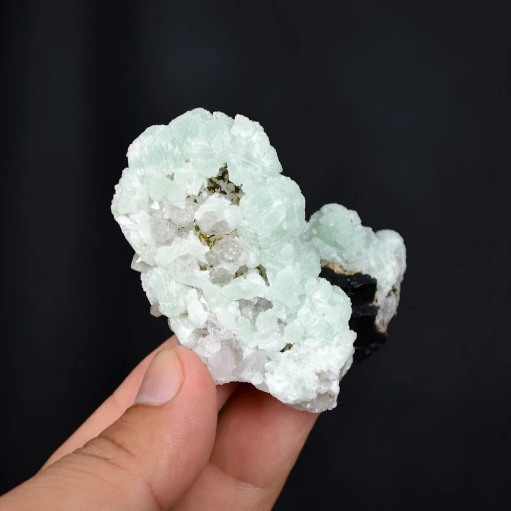 Prehnite With Babingtonite And Quartz Crystals - Image 2