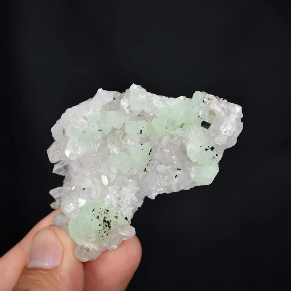 Prehnite With Babingtonite And Quartz Crystals - Image 2