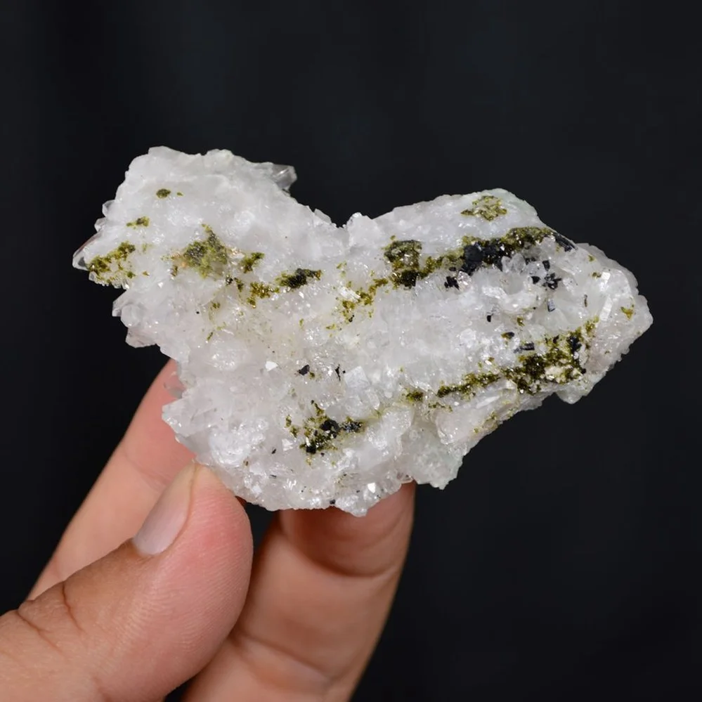 Prehnite With Babingtonite And Quartz Crystals - Image 3