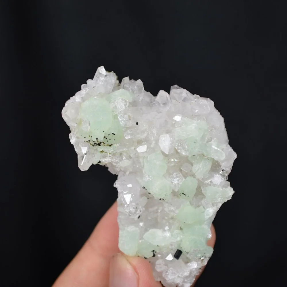 Prehnite With Babingtonite And Quartz Crystals - Image 4