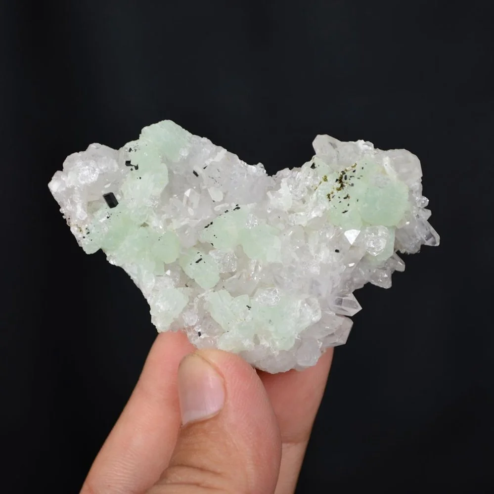 Prehnite With Babingtonite And Quartz Crystals - Image 5