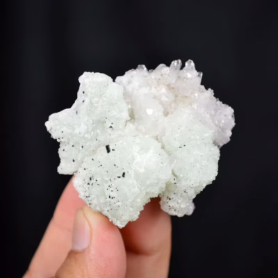 Prehnite With Babingtonite And Quartz Crystals
