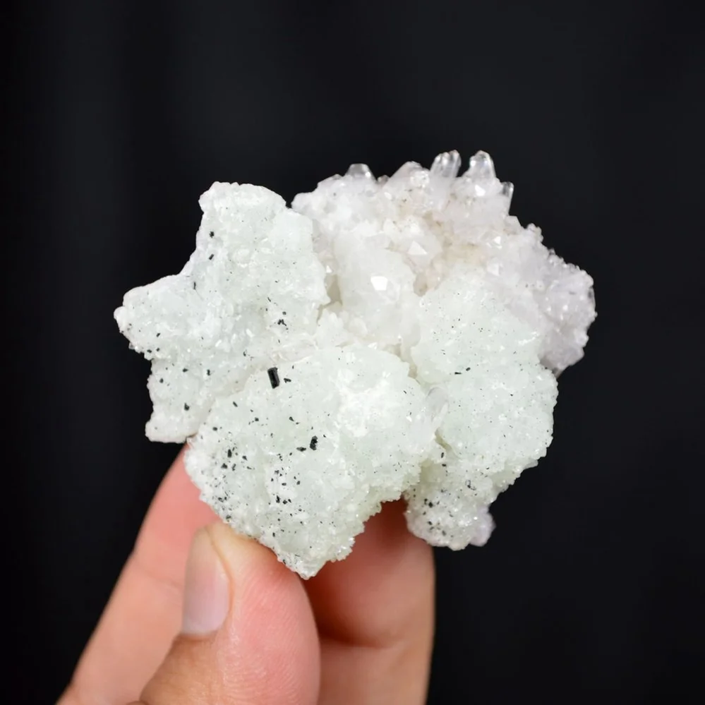 Prehnite With Babingtonite And Quartz Crystals