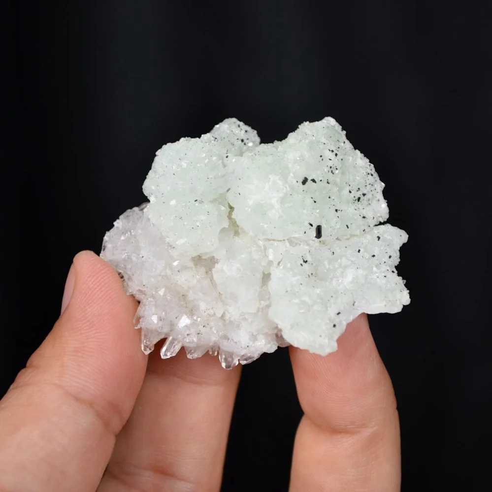 Prehnite With Babingtonite And Quartz Crystals - Image 4