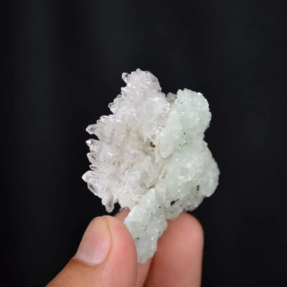 Prehnite With Babingtonite And Quartz Crystals - Image 5