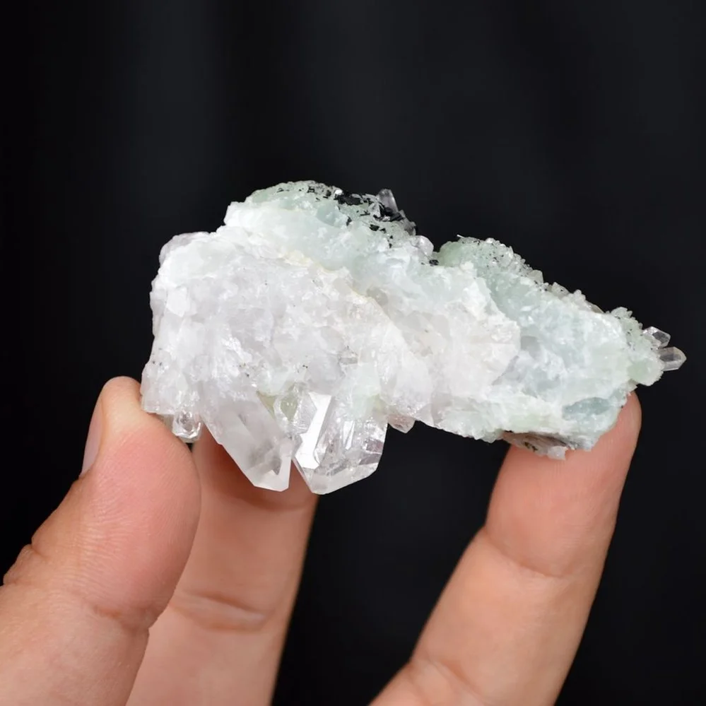 Prehnite With Babingtonite And Quartz Crystals - Image 5