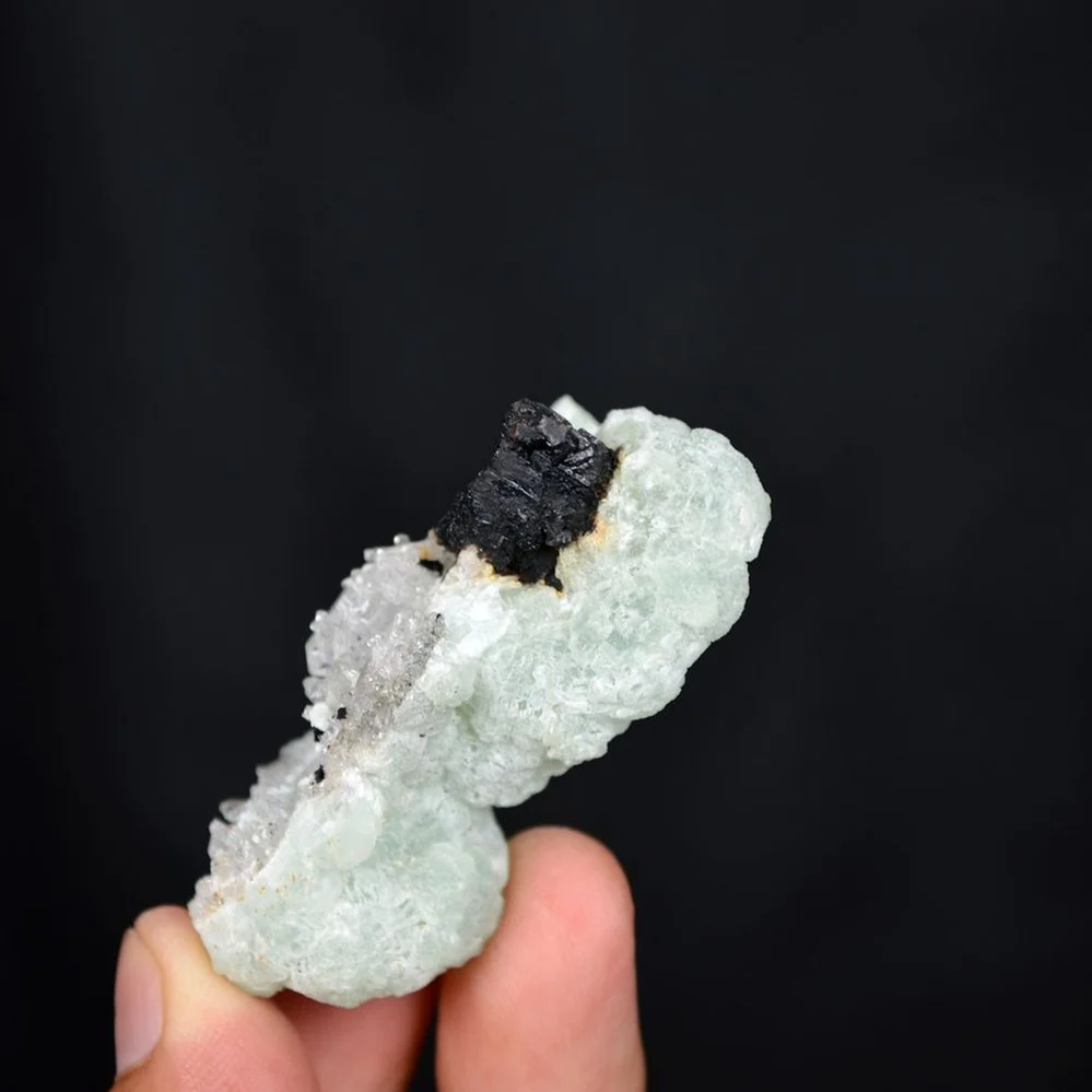 Prehnite With Babingtonite And Quartz Crystals - Image 4