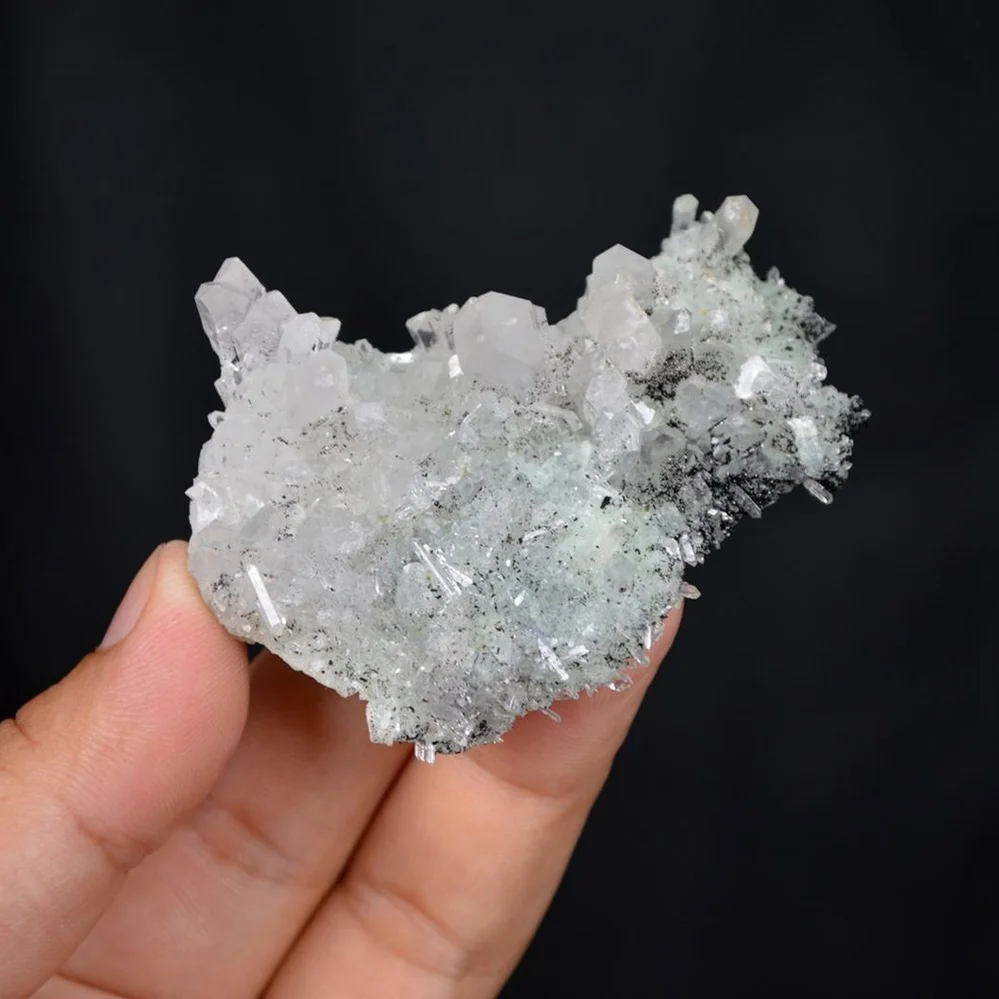 Prehnite With Babingtonite And Quartz Crystals - Image 3