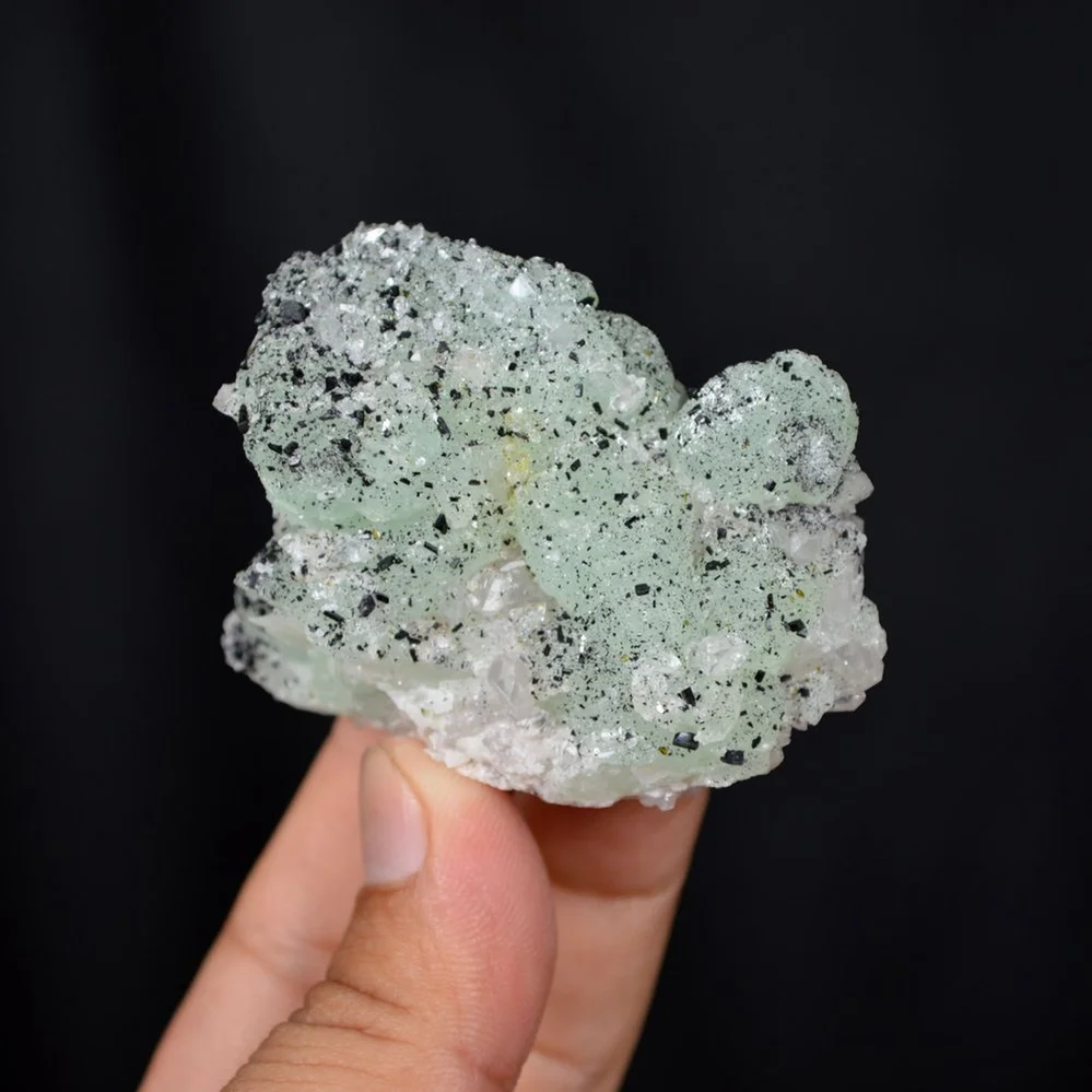 Prehnite With Babingtonite And Quartz Crystals