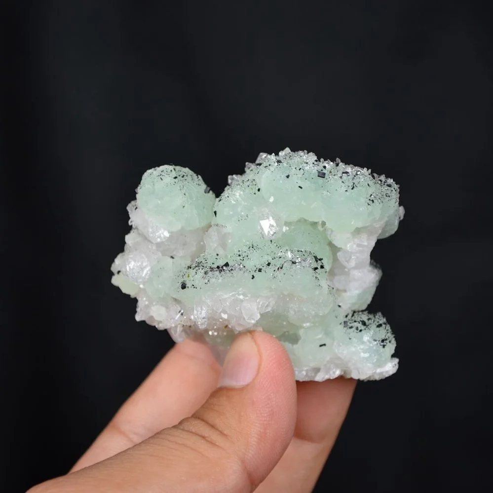 Prehnite With Babingtonite And Quartz Crystals - Image 3