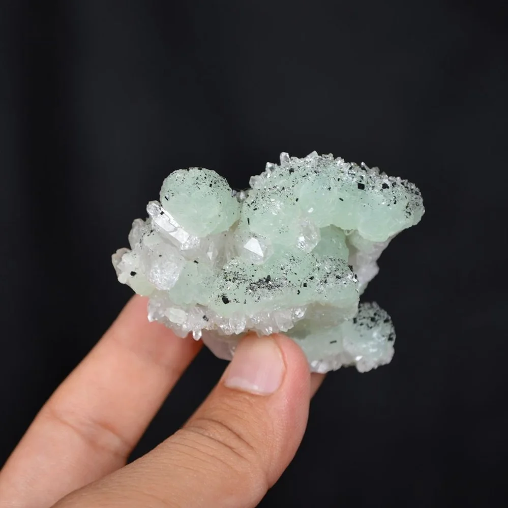 Prehnite With Babingtonite And Quartz Crystals - Image 4