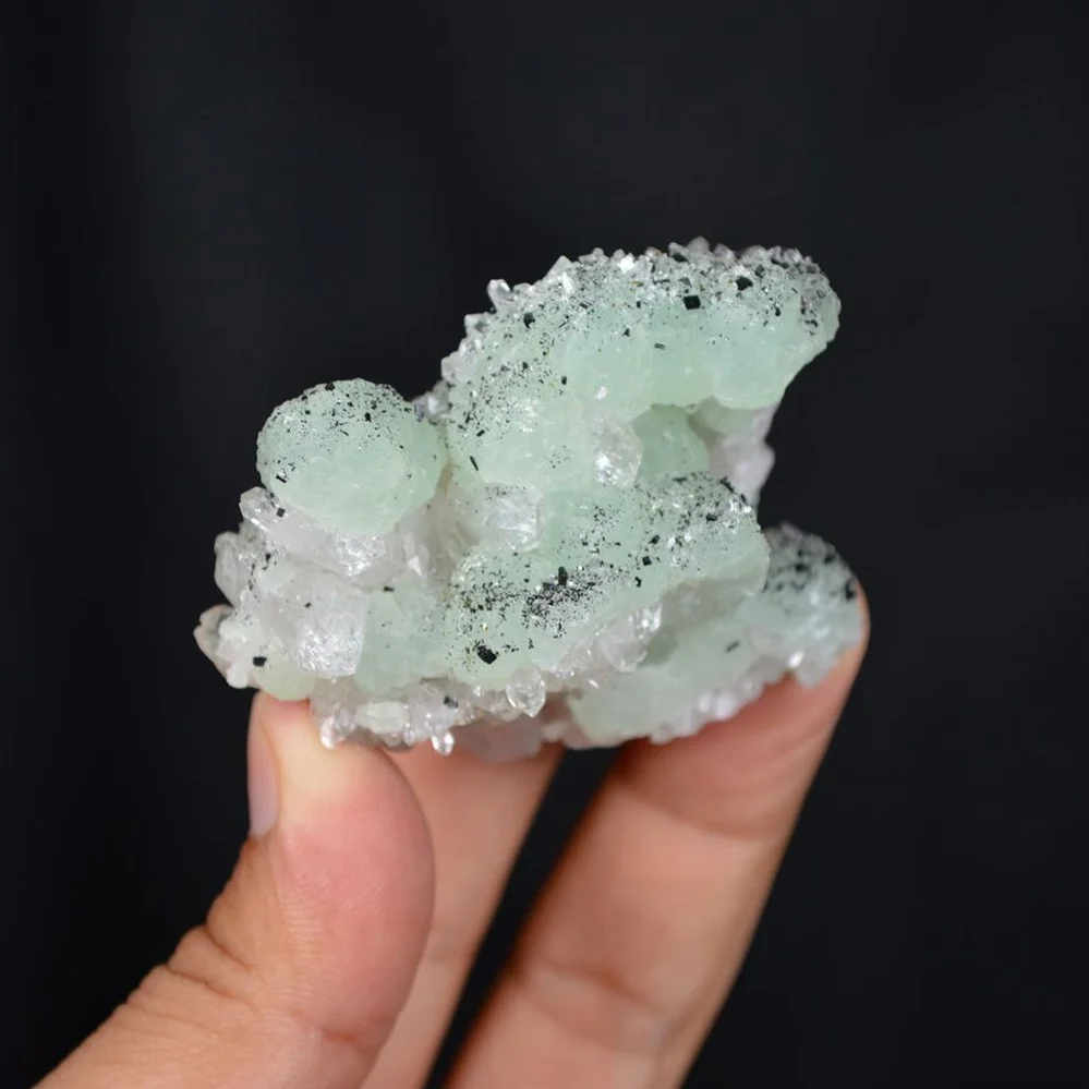 Prehnite With Babingtonite And Quartz Crystals - Image 5