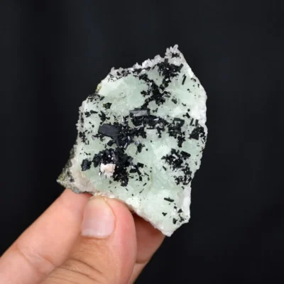 Prehnite With Babingtonite And Quartz Crystals