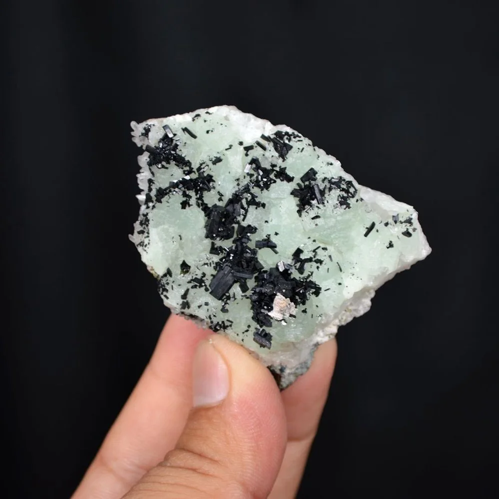 Prehnite With Babingtonite And Quartz Crystals - Image 4